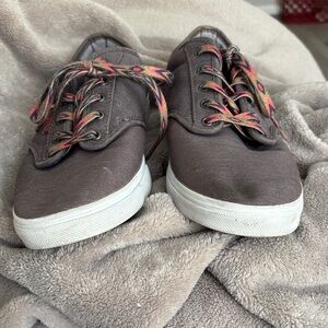Vans Casual Gray Sneakers with Colorful Laces